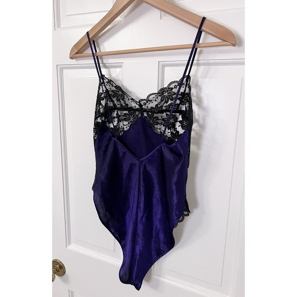 Vintage Victoria’s Secret Gold Label Women’s Size XS Purple Teddy Bodysuit Lace - Picture 6 of 9